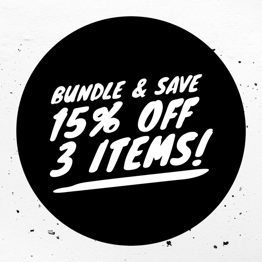 Buy 3 items and get 15% off!